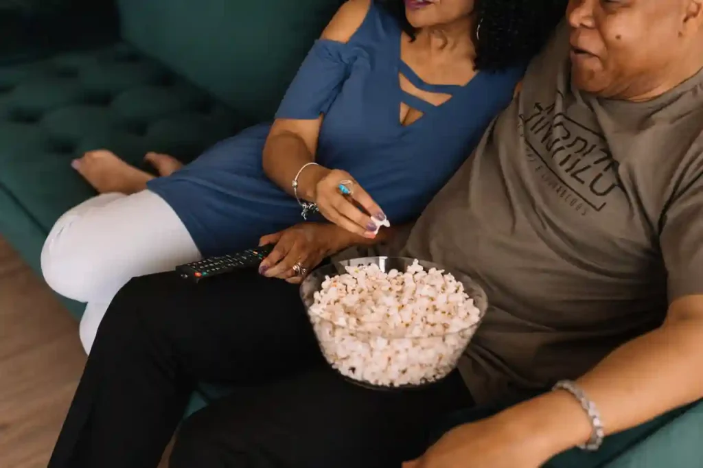 Couple watching SkyTV